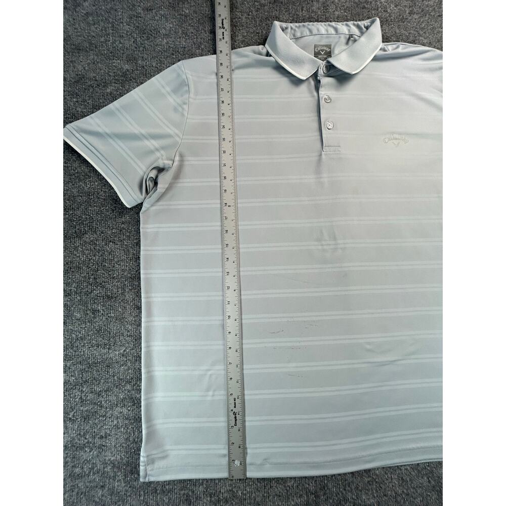 Callaway Opti-Dri Gray Striped Golf Polo Shirt Size XXL Performance Short Sleeve - Picture 5 of 8
